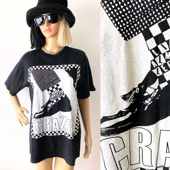 Dance Craze Ska Shirt | Skate Punk Graphic Tee | Black and White Checker Shirt - Picture 1 of 7